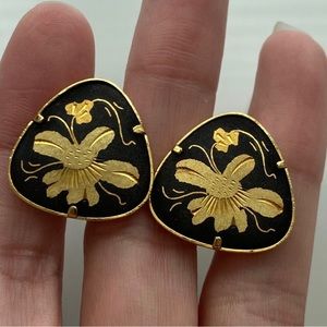 Vintage Damascene Earrings